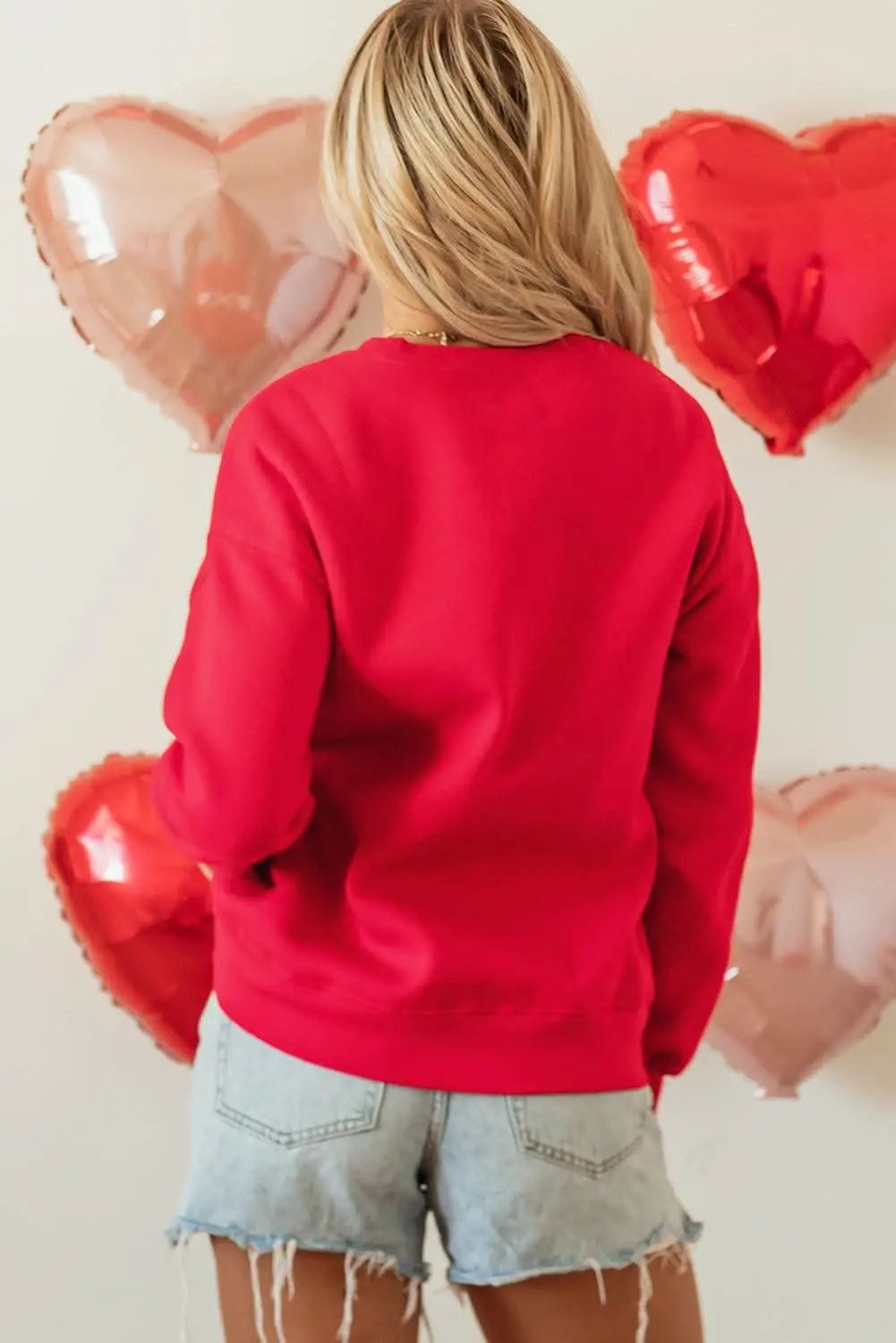 Red Puff XOXO Print Valentines Heart Sweatshirt - Love Salve